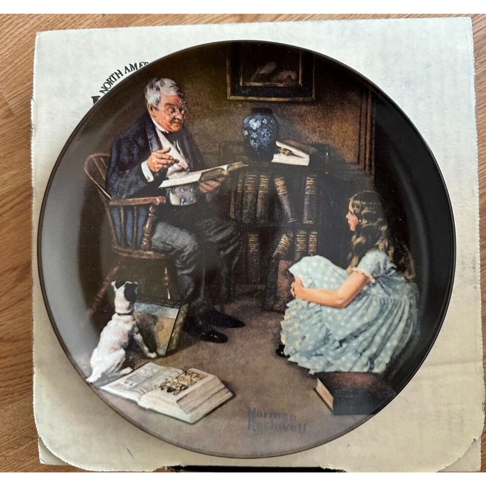 Norman Rockwell "The Story Teller" 1989 Collector Plate Bradford Exchange